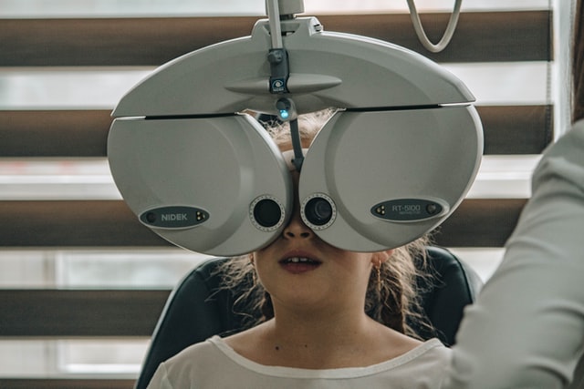 Small Girl doing eye test